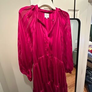 Jil Sander Fuchsia Long Sleeve Dress